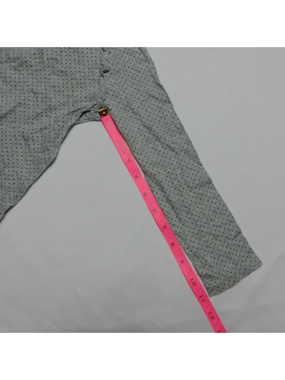 GapKids Girls Gray Polka Dot Ruffle Shoulder Long Sleeve Shirt XS (4-5)